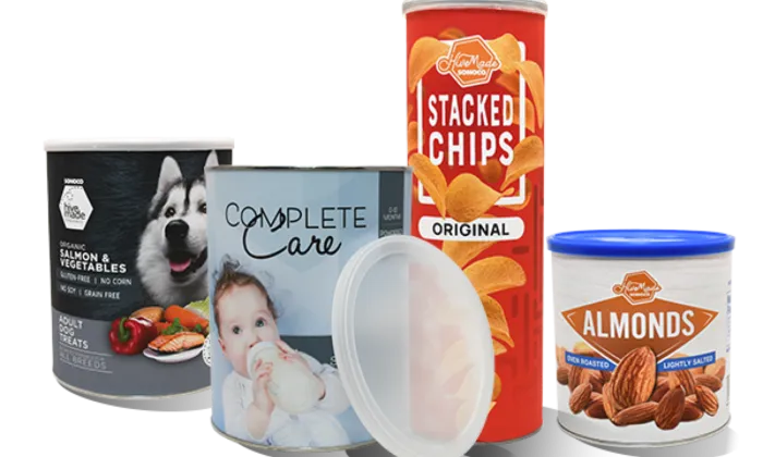 Tubos de papel con lámina y barreras de película