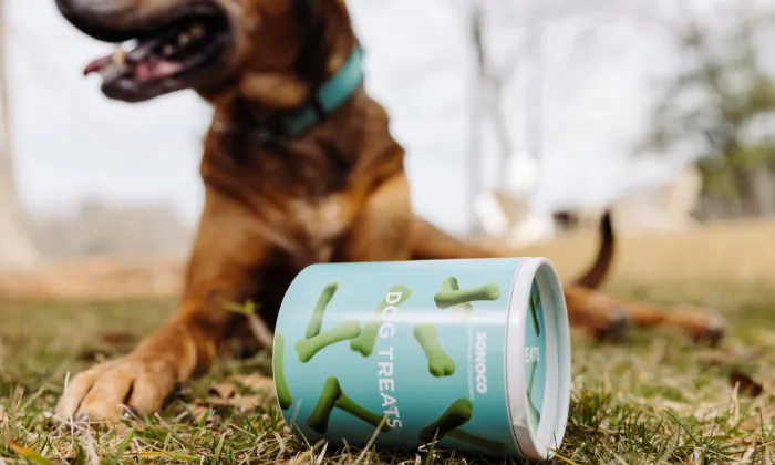 golosinas para perros GreenCan con perros