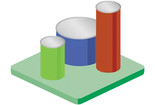 Gráfico de latas inferiores de papel